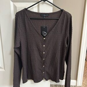 Fred David Textured Brown Top